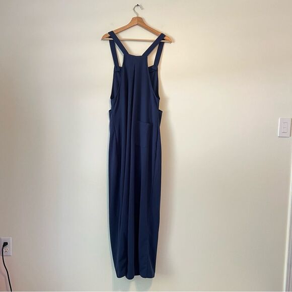 HALARA Waffle Casual Wide Leg Overalls Jumpsuit NEW Size Medium Navy Blue - Picture 8 of 10